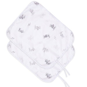 ディズニー おむつ替えシート 2枚セット 45×58cm プー ミッキー ミニー 防水仕様 吸水加工 ヒモ付き クリーム アイボリー グレー 赤ちゃん 洗える 洗い替え 出産準備 un doudou メール便発送(ポス