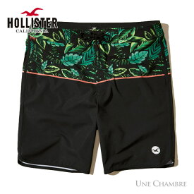 ホリスター メンズ クラシックフィット ストレッチ ボードショーツ スイムパンツ 海水パンツ 海パン Hollister classic fit strech board shorts ブラックプリント【返品・交換不可商品】