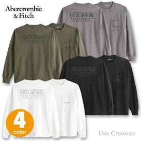 アバクロンビー＆フィッチ メンズ オーバーサイズ ロングスリーブ ヘビーウェイト プリントロゴグラフィック 長袖Tシャツ Abercrombie&Fitch Oversized Long-Sleeve Heavyweight Logo Graphic Logo Tee ロンTee 4カラー：●ホワイト、●ブラック、●グレー、●オリーブ