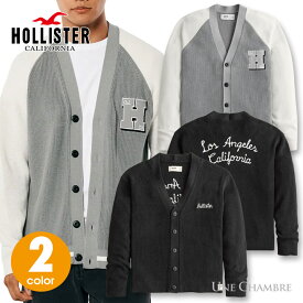 ホリスター メンズ リラックスバーシティーカーディガン セーター Hollister Relaxed Cardigan Sweater 2カラー：●ブラック、●グレー