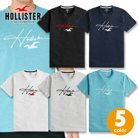 ホリスター メンズ 刺繍 アップリケ プリントロゴグラフィック半袖Tシャツ Hollister Logo Graphic Tee 5カラー：ブラック、ヘザーネイビー、ホワイト、ライトヘザーグレー、ライトヘザーブルー