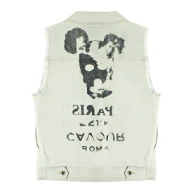 5PREVIEW (ファイブプレビュー) ETTA DENIM VEST (BLEACHED DENIM) [デニムベスト ジーンズ ベスト ロゴ グラフィック ブランド メンズ レディース ユニセックス] [ブリーチ デニム]