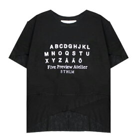 5PREVIEW (ファイブプレビュー) MICHELLE JERSEY TOP (BLACK) [Tシャツ カットソー パロディ ロゴ グラフィック ブランド メンズ レディース ユニセックス] [ブラック]