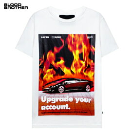 BLOOD BROTHER (ブラッド ブラザー) FLAMES T-SHIRT (WHITE) [Tシャツ カットソー スーパーカー グラフィック ブランド メンズ レディース ユニセックス] [ホワイト]