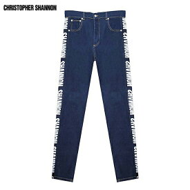 CHRISTOPHER SHANNON (クリストファー シャノン) SHANNON BLACK TAPE JEAN (INDIGO) [デニムパンツ ジーンズ サイドライン ストレート ロゴ メンズ レディース ユニセックス] [インディゴ ブルー]