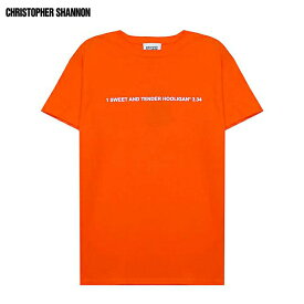 CHRISTOPHER SHANNON (クリストファー シャノン) EMBROIDERED CS T-SHIRT (ORANGE) [Tシャツ カットソー ロゴ メンズ レディース ユニセックス] [オレンジ]