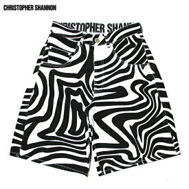 CHRISTOPHER SHANNON (クリストファー シャノン) SWIRL SHORTS (BLACK/WHITE) [ショーツ ハーフパンツ ゼブラ ロゴ メンズ レディース ユニセックス] [ブラック/ホワイト]