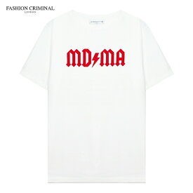 FASHION CRIMINAL LONDON (ファッション クリミナル ロンドン) AVENTURA RED TEE (WHITE/RED) [MDMA Tシャツ カットソー ロゴ グラフィック ブランド メンズ レディース ユニセックス] [ホワイト/レッド]