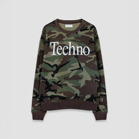 ICE & TECHNO | TECHNO CAMO SWEATSHIRT (GREEN) クルーネック トレーナー スウェットシャツ カモフラージュ トップス 春夏 グリーン