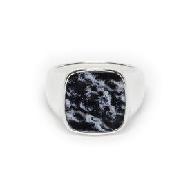 JASON LE COMPTE (ジェイソン ル コント) TYE DYE LARGE SIGNET RING (PASTEL/BLACK) [指輪 925 シルバー リング シグネット ストーン タイダイ メンズ レディース ユニセックス] [パステル/ブラック]