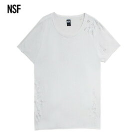 NSF CLOTHING (エヌエスエフ) PHILIPPE TEE (WHITE SUPER DESTROY) [無地 Tシャツ カットソー プレーン ダメージ ヴィンテージ メンズ レディース ユニセックス] [ホワイト]