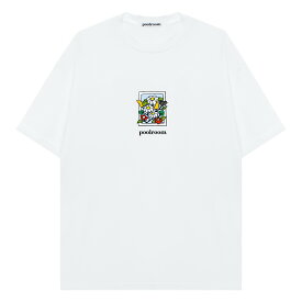 POOLROOM (プールルーム) IN BLOOM T-SHIRT (WHITE) [Tシャツ カットソー スケーター アート ロゴ メンズ レディース ユニセックス] [ホワイト]