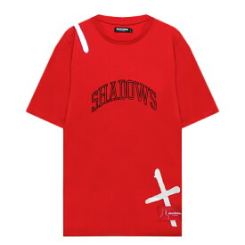 RENOWNED LA (リナウンド) SHADOW SPRAY LINES TEE (RED) [Tシャツ カットソー ロゴ グラフィック ブランド メンズ レディース ユニセックス] [レッド]