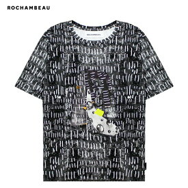 [最大90%OFF SALE] ROCHAMBEAU (ロシャンボー) CORE TEE (HATCH) [Tシャツ カットソー アート ロゴ メンズ レディース ユニセックス] [ブラック]