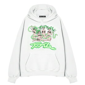 SPIRIT BY SIBERIA HILLS (シベリア ヒルズ) SLIME'S PG ANIME HOODIE (WHITE) [プルオーバーフーディ パーカー スウェット アニメ ロゴ メンズ レディース ユニセックス] [ホワイト]