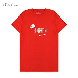 BRIU HOMME (ブリウ オム) NEW ORDER T-SHIRT (RED) [Tシャツ カットソー ロゴ メンズ レディース ユニセックス] [レッド]