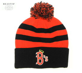 BEASTIN' (ビースティン) HAIL MARY BOMMEL BEANIE (RED/BLACK) [ニット帽 ニットキャップ ビーニー ボンボン ロゴ メンズ レディース ユニセックス] [レッド/ブラック]