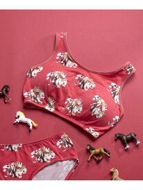 2026年お年賀「まるっとうまくいく」 ナイトアップブラ ノンワイヤーブラ une nana cool ウンナナクール インナー・ルームウェア ブラジャー グレー レッド[Rakuten Fashion]