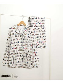 【SALE／30%OFF】【ムーミン】【綿100%】 MOOMIN * une nana cool 開襟パジャマ une nana cool ウンナナクール インナー・ルームウェア パジャマ ホワイト ベージュ【RBA_E】【送料無料】[Rakuten Fashion]