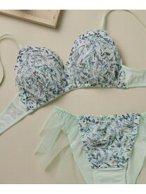 【ノンワイヤーブラ】MADE WITH LIBERTY FABRIC 【綿混】三角ノンワイヤーブラ une nana cool ウンナナクール インナー・ルームウェア ブラジャー グリーン レッド ピンク[Rakuten Fashion]