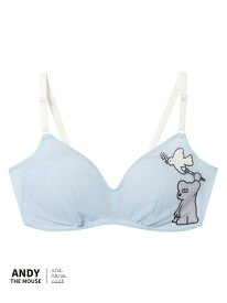 【SALE／30%OFF】累計販売枚数110万枚 【ノンワイヤーブラ】MADE WITH ねずみのANDY 364シンプル une nana cool ウンナナクール インナー・ルームウェア ブラジャー ブルー ホワイト【RBA_E】[Rakuten Fashion]