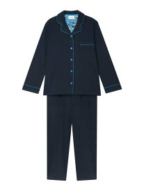 【綿100%】60/1 シルケットスムース 長袖開襟 MADE WITH LIBERTY FABRIC une nana cool ウンナナクール インナー・ルームウェア パジャマ ベージュ ブルー ホワイト ブラウン グリーン ネイビー パープル レッド ピンク ブラック【送料無料】[Rakuten Fashion]
