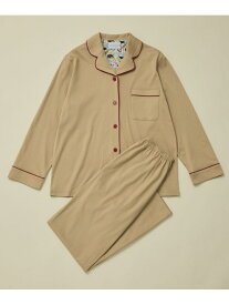 【綿100%】60/1 シルケットスムース 長袖開襟 MADE WITH LIBERTY FABRIC une nana cool ウンナナクール インナー・ルームウェア パジャマ ベージュ ブルー ホワイト ブラウン グリーン ネイビー パープル レッド ピンク ブラック【送料無料】[Rakuten Fashion]