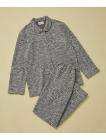 【綿混】カジュアルスラブツィード 長袖開襟パジャマ une nana cool ウンナナクール インナー・ルームウェア パジャマ ブラック ネイビー ホワイト ブルー グリーン ブラウン ベージュ ピンク【送料無料】[Rakuten Fashion]