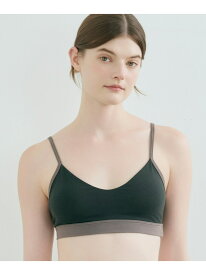 綿ベア天竺 カラーブロッキング ノンワイヤーブラ une nana cool ウンナナクール インナー・ルームウェア ブラジャー ブラック グレー[Rakuten Fashion]