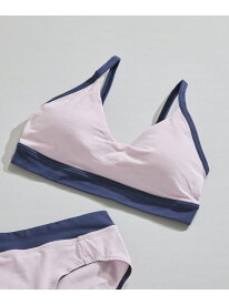 綿ベア天竺 カラーブロッキング ノンワイヤーブラジャー une nana cool ウンナナクール インナー・ルームウェア ブラジャー ベージュ ピンク ブラック グレー[Rakuten Fashion]