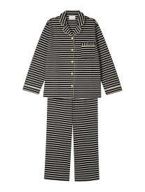 【SALE／20%OFF】【綿混】ポンチボーダーパジャマ une nana cool ウンナナクール インナー・ルームウェア パジャマ ネイビー ホワイト グリーン ブラウン ブラック【RBA_E】【送料無料】[Rakuten Fashion]