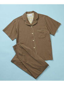 【綿100%】60/2 やわらか天竺 半袖開襟パジャマ MADE WITH LIBERTY FABRIC une nana cool ウンナナクール インナー・ルームウェア パジャマ カーキグリーン ホワイト グレー グリーン ベージュ ブラック ブラウン ブルー ネイビー【送料無料】[Rakuten Fashion]