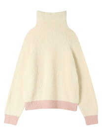 カラーブロッキング タートルネックプルオーバー une nana cool ウンナナクール インナー・ルームウェア その他のインナー・ルームウェア ブラウン ホワイト【送料無料】[Rakuten Fashion]