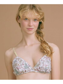 MADE WITH LIBERTY FABRIC 【綿混】三角ノンワイヤーブラ une nana cool ウンナナクール インナー・ルームウェア ブラジャー グリーン ブラック ベージュ[Rakuten Fashion]