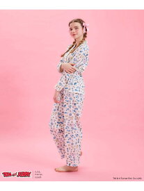 トムとジェリー * une nana cool【綿100%】長袖開襟パジャマ une nana cool ウンナナクール インナー・ルームウェア パジャマ ホワイト【送料無料】[Rakuten Fashion]
