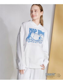 【SALE／20%OFF】【スヌーピー】MADE WITH PEANUTS 【綿100%】裏毛フーディーパジャマ une nana cool ウンナナクール インナー・ルームウェア パジャマ ホワイト ベージュ ブルー【RBA_E】【送料無料】[Rakuten Fashion]