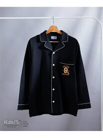 【SALE／20%OFF】【スヌーピー】MADE WITH PEANUTS 【綿100%】ハイゲージ天竺メンズパジャマ une nana cool ウンナナクール インナー・ルームウェア パジャマ ブラック ホワイト【RBA_E】【送料無料】[Rakuten Fashion]