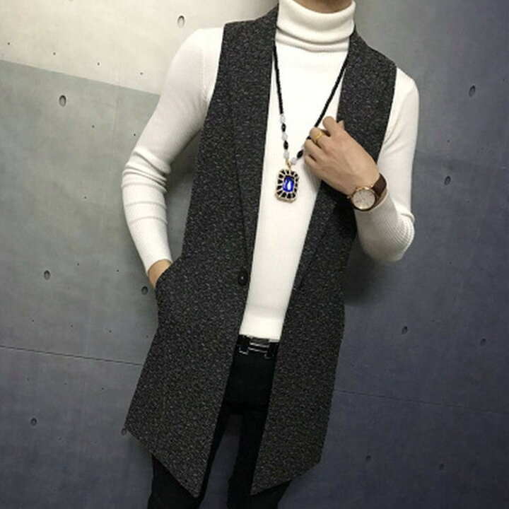 楽天市場 ジレ ロング メンズ ベスト テーラードベスト ロング ノースリーブ テーラードジャケット ノースリーブ ロングベスト トレンチコート ジャケット ロング丈 トレンチベスト レイヤード ノースリーブ Unfinish Store