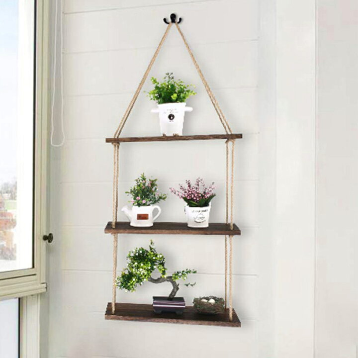 1/2/3 層フローティングウォールシェルフ木製三角形コーナーディスプレイスタンド自由奔放に生きる家の装飾リビングルームの寝室の壁掛け装飾 -  AliExpress 木製ロープブランコ 壁掛け 植物 植木鉢 トレイ マウント フローティング ウォールシェルフ 北欧 ホームデコレーション