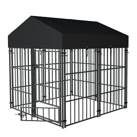 bingopaw 大型 犬用ケージ 屋根付き 鶏小屋 屋外 鶏用ケージ カバー付き 鶏舎 金網 犬小屋 大型犬 中型犬 夏用テント 小型犬の多頭飼い おしゃれ スチール製 幅120