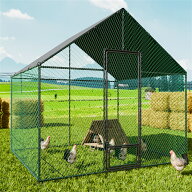 UNHO 鶏小屋 鶏ケージ 大型 屋外用 高さ276cm 20羽対応 防水カバー付き 高入口 ロック付き 日除け 防雨対…