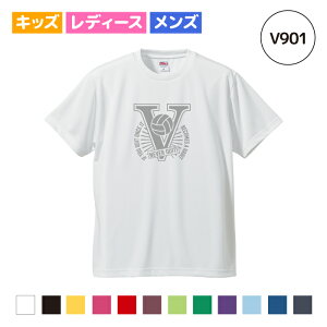 【名入れ】バレーボール Tシャツ ドライシルキー ウェア 練習着 半袖 クラブ 部活 キッズ レディース メンズ 男女兼用 ユニセックス スポーツ V901 送料無料 文字入れ無料