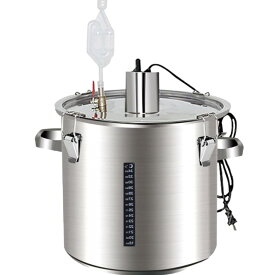 発酵 タンク 醸造キット ミルク/ワイン/ビール醸造 ワイン樽 サーモスタット ミニビール樽 一定温度 ステンレス製 頑丈