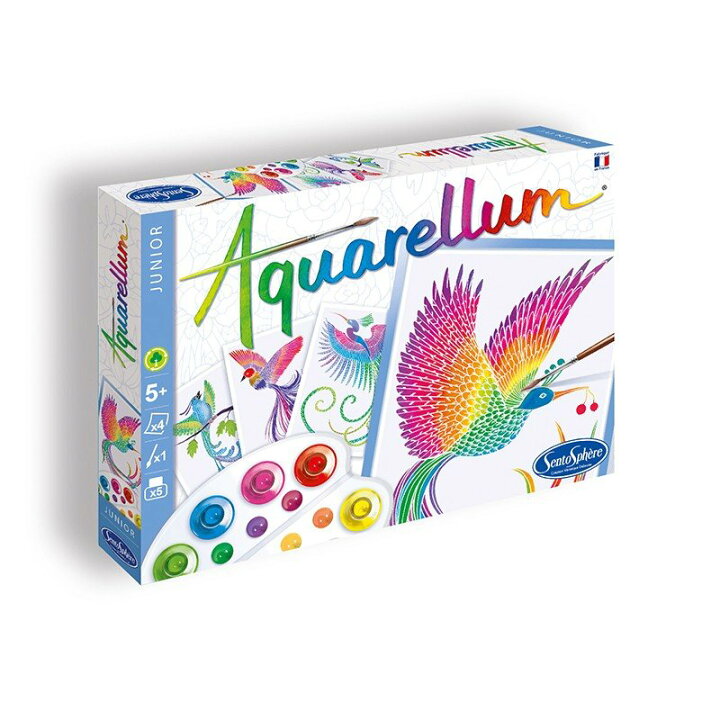 楽天市場 Aquarellum Junior アクアレルム 水彩 ぬりえ 絵の具 セット 子ども 大人 フランス製 塗り絵 イラスト 美しい鳥 おもちゃ 女の子 男の子 プレゼント 5歳 6歳 7歳 小学生 知育玩具 子供 誕生日プレゼント 人気 ギフト お祝い ユニバーサルステージ