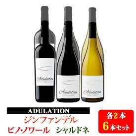 アデュレーション コストパフォーマンスに優れたカリフォルニアワイン飲み比べ各2本計6本セット ジンファンデル/ピノ・ノワール/シャルドネ アメリカ カリフォルニア ナパ・ヴァレー 赤ワイン/白ワイン 750ml