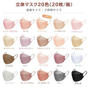 耳にやさしいマスク マスク 不織布 カラー 立体マスク 20枚 耳が痛くならない 使い捨て 血色マスク 不織布 立体 不織布マスク 血色カラー 耳らく 普通 大人用 くちばし 3Dマスク バイカラー