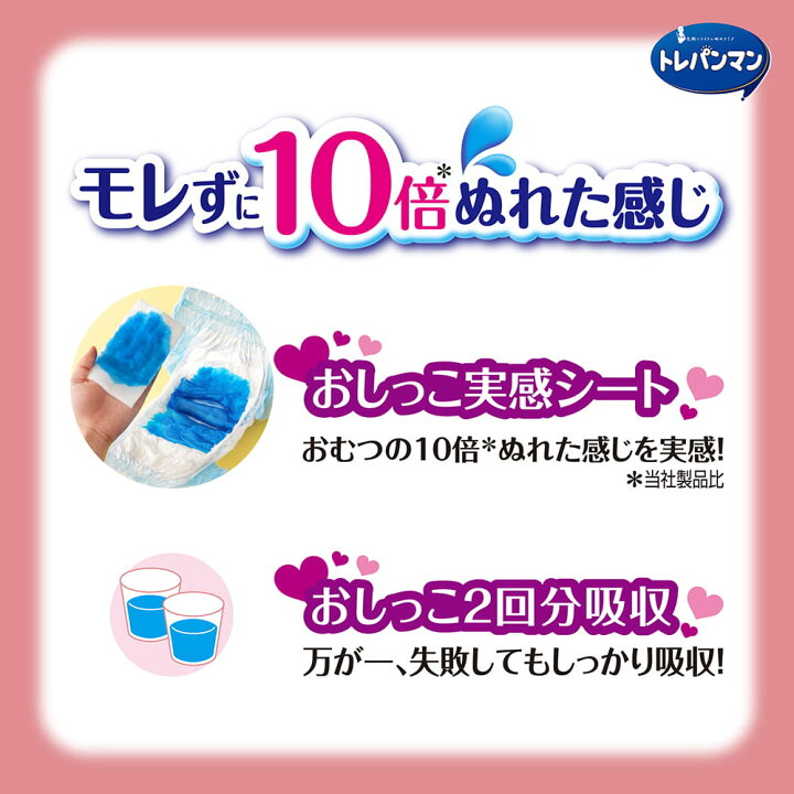 楽天市場】トレパンマン 女の子用 ピンク ビッグサイズ 30枚 [ 公式 