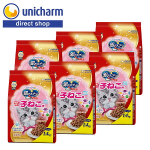 ユニ・チャーム 銀のスプーン贅沢うまみ仕立て健康に育つ子ねこ用まぐろ・かつお・煮干し・白身魚・しらす入り 1.4kg×6【公式ショップ】