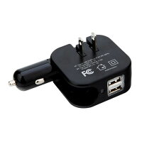 【メール便送料無料】ACDCシガーソケットアダプタ2ポート車載コンセントUSB急速充電旅行必須アイテムAndroidXperiaiPhoneiPadiPodなど対応