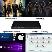 USB2.0外付けポータブルCD-RWDVD-ROMドライブUSB2.0対応
